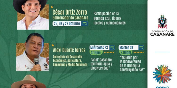 El Gobernador Zorro lleva las apuestas de Casanare a la COP16: