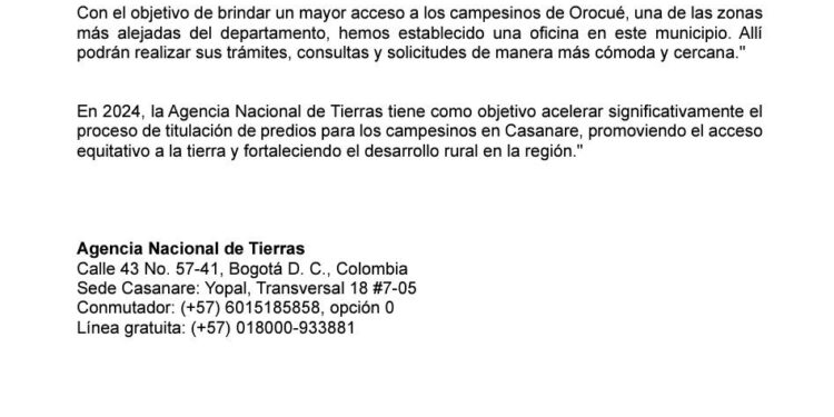 Reforma Agraria se hace realidad sueños en Casanare