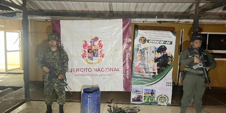 En Puerto Gaitán Policía Nacional y el Ejército Nacional lograron incautar más de 130 kilos de material de cobre
