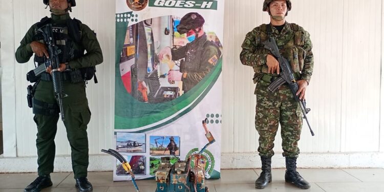 En Puerto Gaitán Policía Nacional y el Ejército Nacional lograron incautar más de 130 kilos de material de cobre
