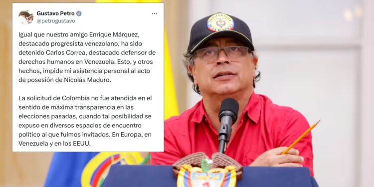 Gustavo Petro no asistirá a la posesión de Nicolás Maduro