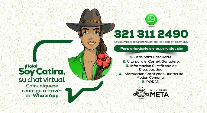 Gobernadora del Meta lanza ‘Catira’, un novedoso chat virtual para facilitar trámites
