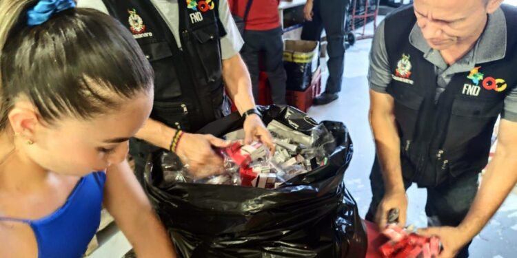 Destruidos 212 paquetes de 10 y 20 unidades de cigarrillos en Yopal