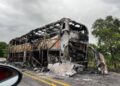 Bus Consumido por el Fuego en Casanare