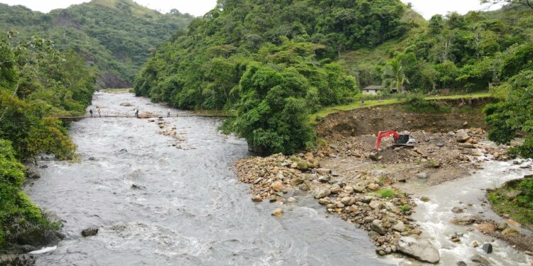 Protección del puente peatonal que conecta a familias de Elvive