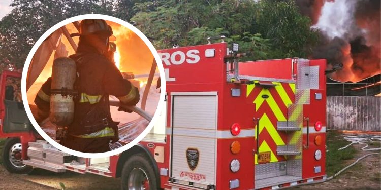 17 unidades Cuerpo de Bomberos Voluntarios de Yopal atienden incendio en el Charte