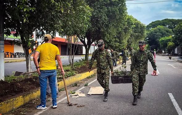 Yopal se embellece gracias al Batallón de Apoyo de Acción Integral y Desarrollo N.° 8