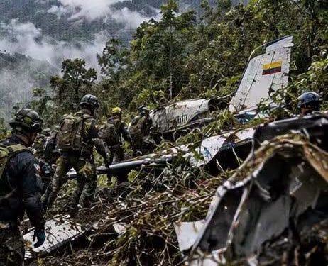 Así quedó la avioneta que se estrelló en Chocó, Colombia