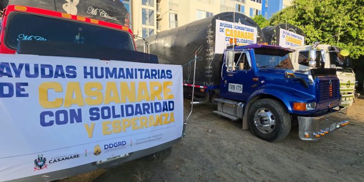 Casanare envía 32 toneladas de ayuda para las víctimas del terremoto
