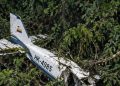 Así quedó la avioneta que se estrelló en Chocó, Colombia